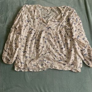 Lucky brand white floral blouse